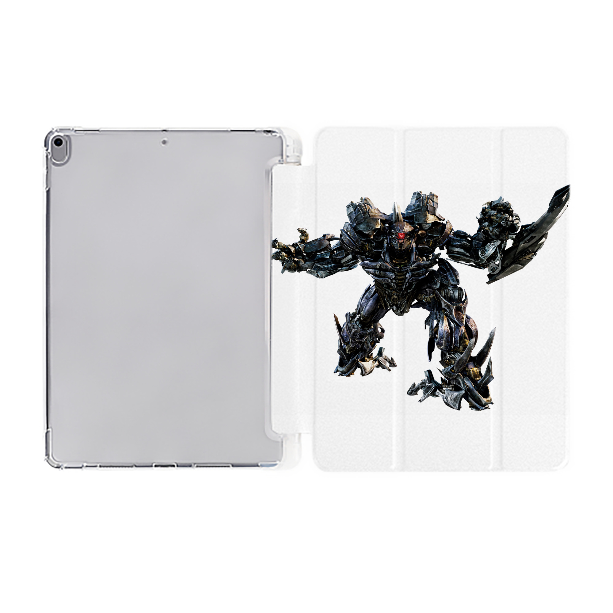 （画像用） Transformers トランスフォーマー IPad ケース ペン収納付き 三つ折りスタンド PUレザー×シリコン 対応機種9.5/10.5/10.9インチ
